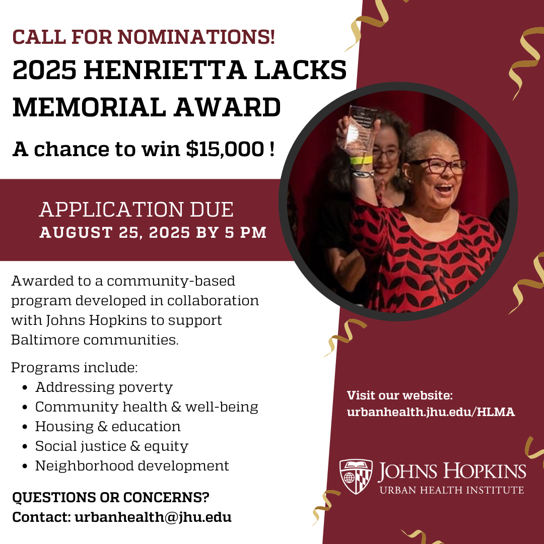 2025 Henrietta Lacks Memorial Award Call for Nominations